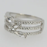 Sterling Silver Semi Mount Ring Setting Marquise MQ 6X3mm - Syzjewelry